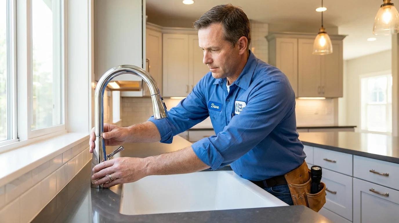 Kitchen faucet installation by Johns Plumbing LLC in Old Greenwich