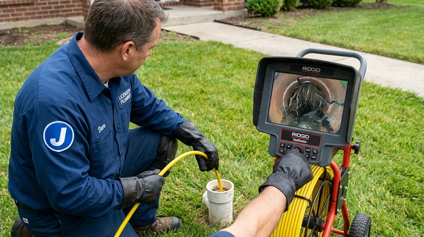 Sewer camera inspection being performed by Johns Plumbing LLC in Old Greenwich